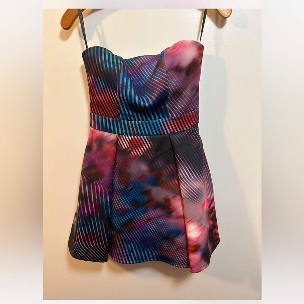 Bebe Multicolor Strapless Dress